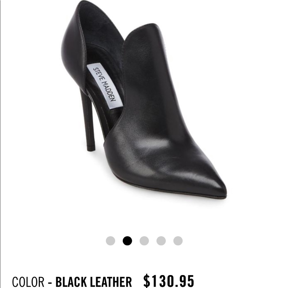 Steve Madden black pointy toe bootie heels